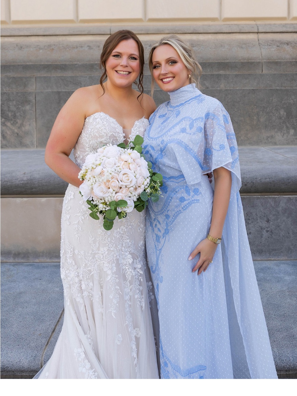 ASOS Light Blue Embroidered High-Neck Maxi Dress